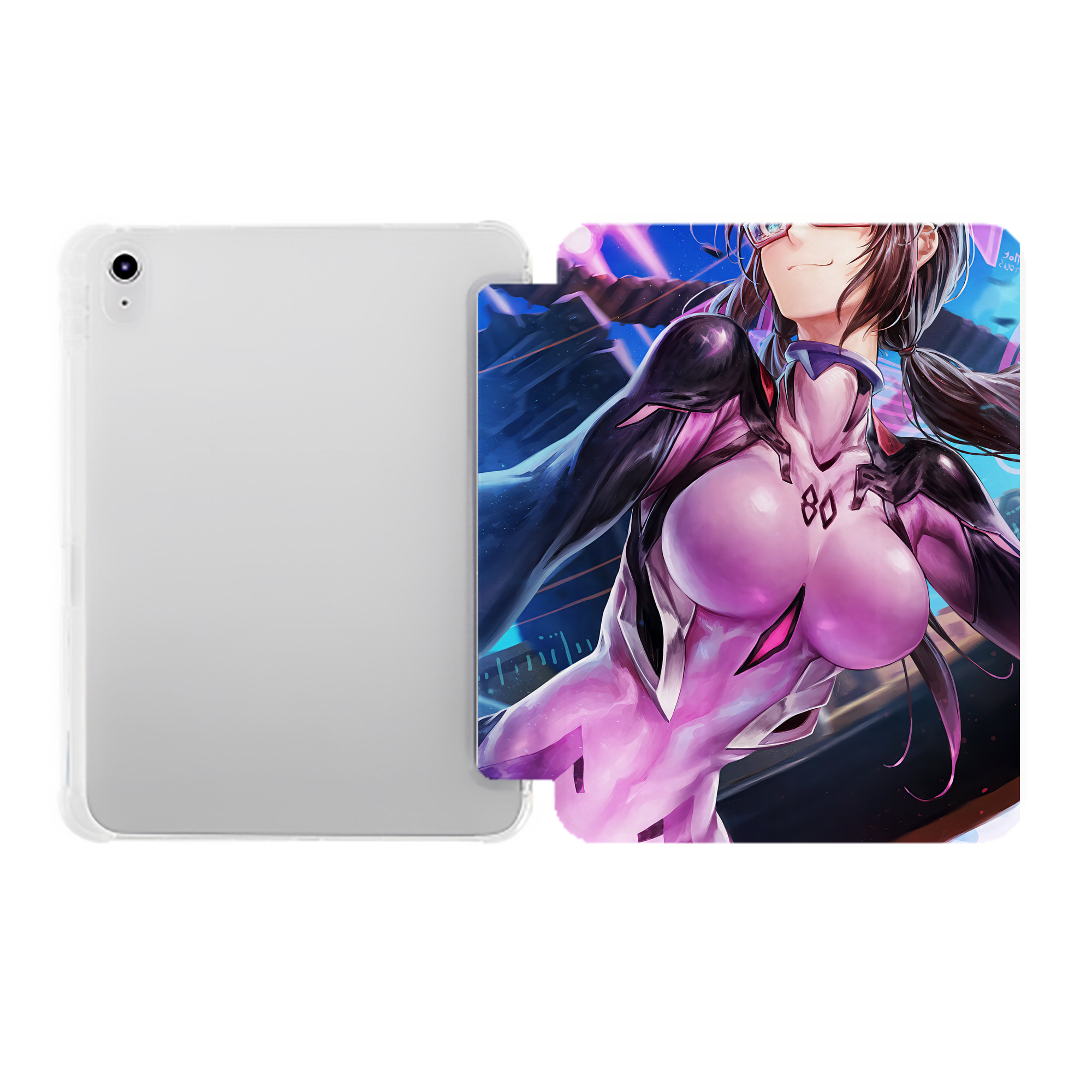 （画像用） EVA 新世紀エヴァンゲリオン IPad ケース ペン収納付き 三つ折りスタンド PUレザー×シリコン 対応機種9.5/10.5/10.9インチ